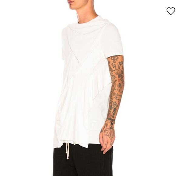 Rick Owens DRKSHDW Fw17 Top - Wreck Tee in Milk Sz S - Picture 4 of 10